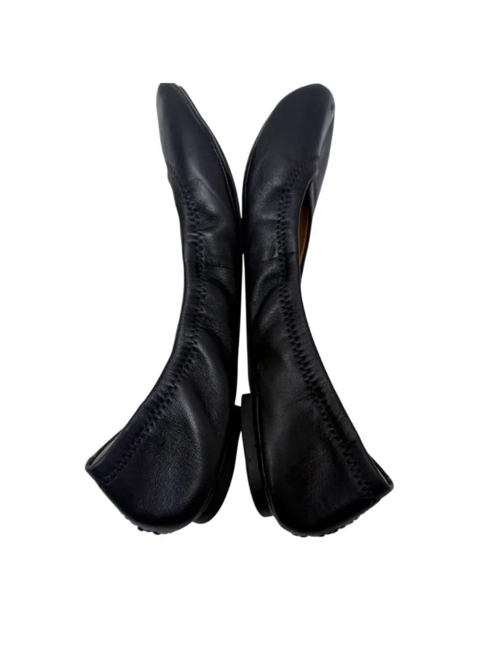 Lucky Brand Ballet Flats 7.5 Wide Black Leather Round Toe Womens Emmie Shoes